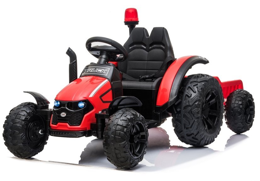 Traktor na akumulator s prikolico Truck rdeč