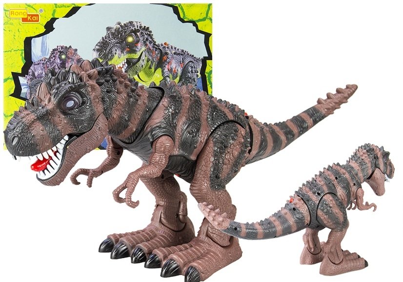 Dinosaur Tyranosaurus Rex na baterije rjav
