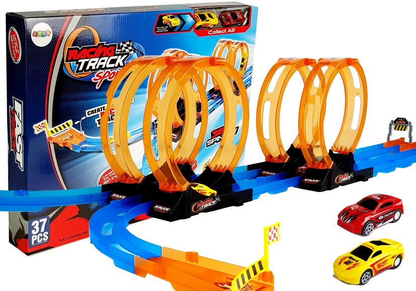 Velika steza za avtomobilčke z avtomobilčki Racing Track 181 cm