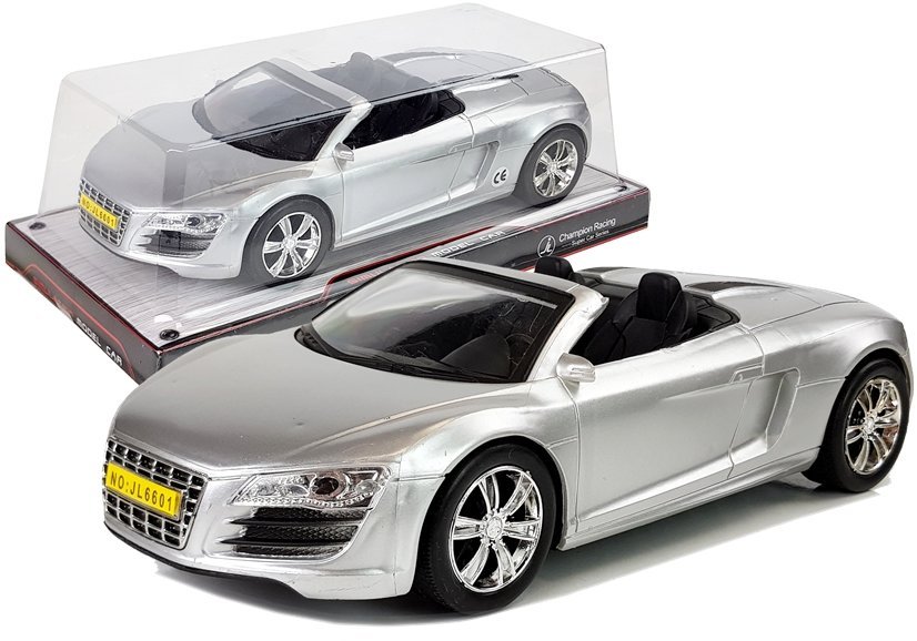 Avtomobilček kabriolet 1:18 srebrn