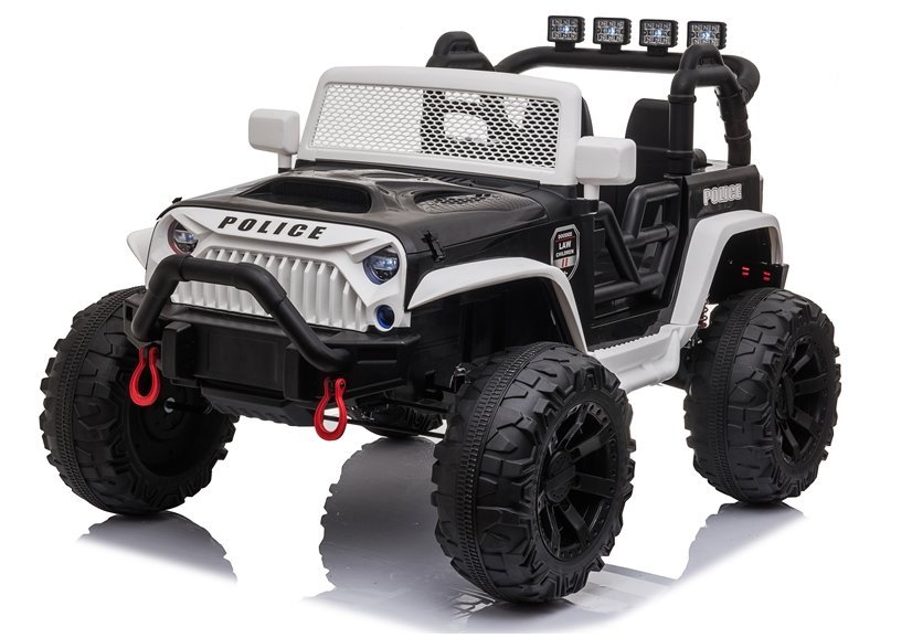 Avto na akumulator Jeep Power Policija črno-belo