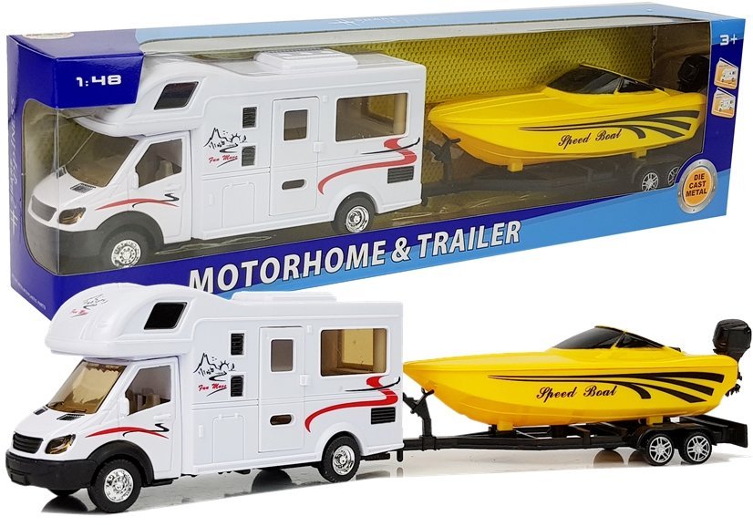 Avtomobilček karavan s čolnom 1:48