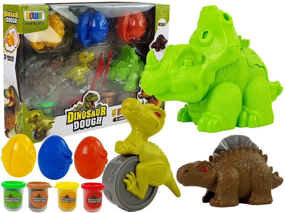 Plastelin dinozavri 4 barve