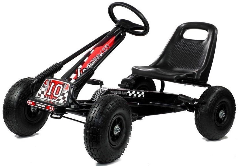 Go-kart na pedala s napihljivimi kolesi A-15 črna