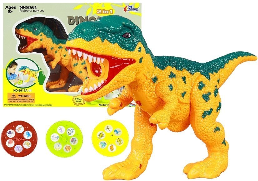Projektor za risanje dinosaur s flomastri in šablonami