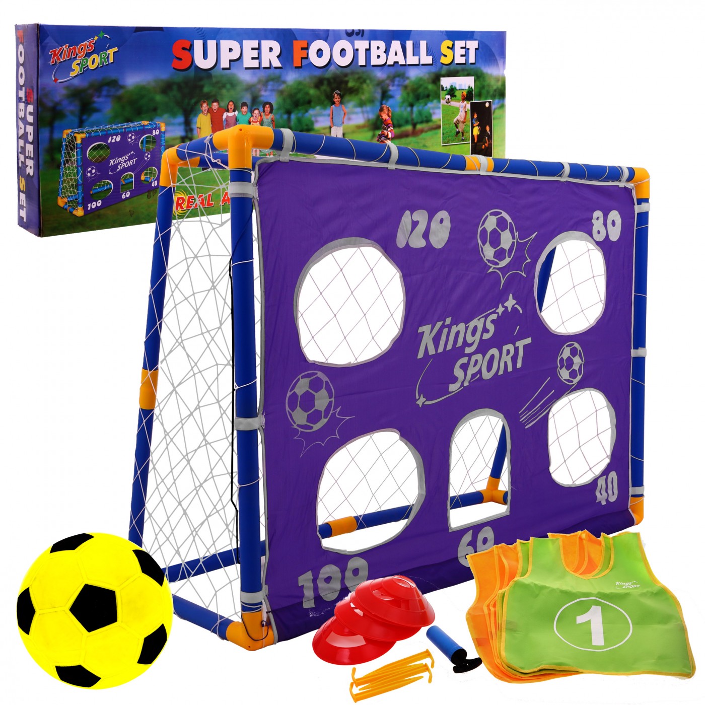 Otroški nogometni gol z opremo 100x135 cm