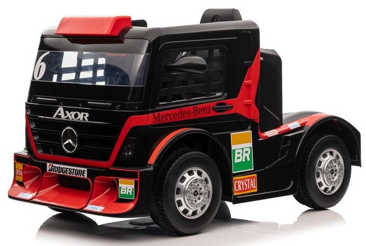 Otroški električni kamion Mercedes Axor LCD rdeč