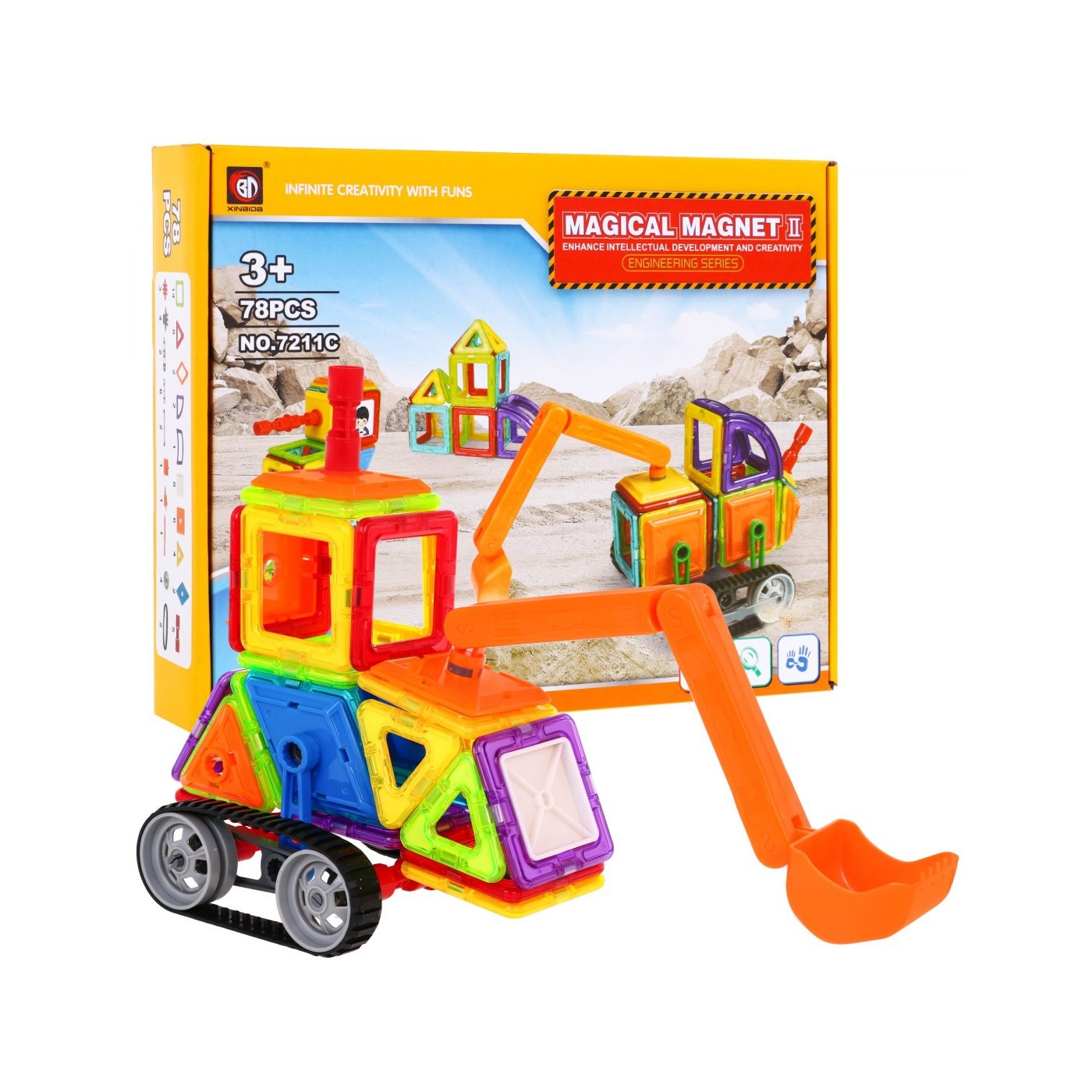 Magnetne kocke bager 78 delov