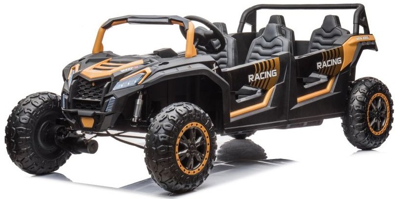 Avto na akumulator Buggy UTV štirisedežna 24V penasta EVA kolesa zlata