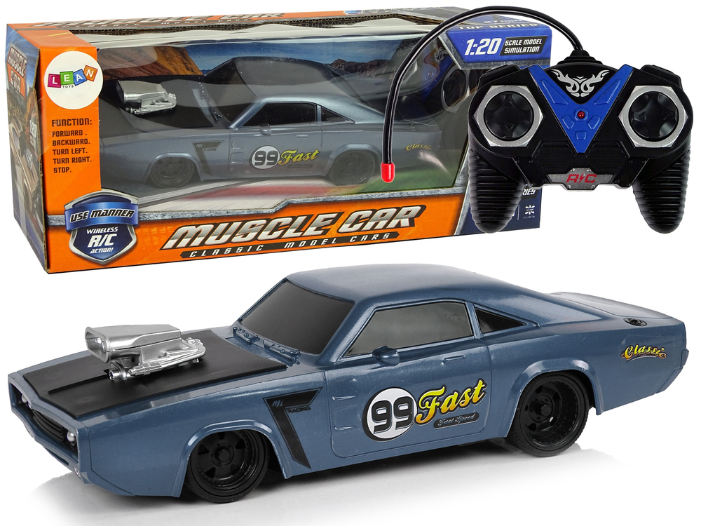 Športni avto na daljinsko upravljanje R/C 1:20 sive barve