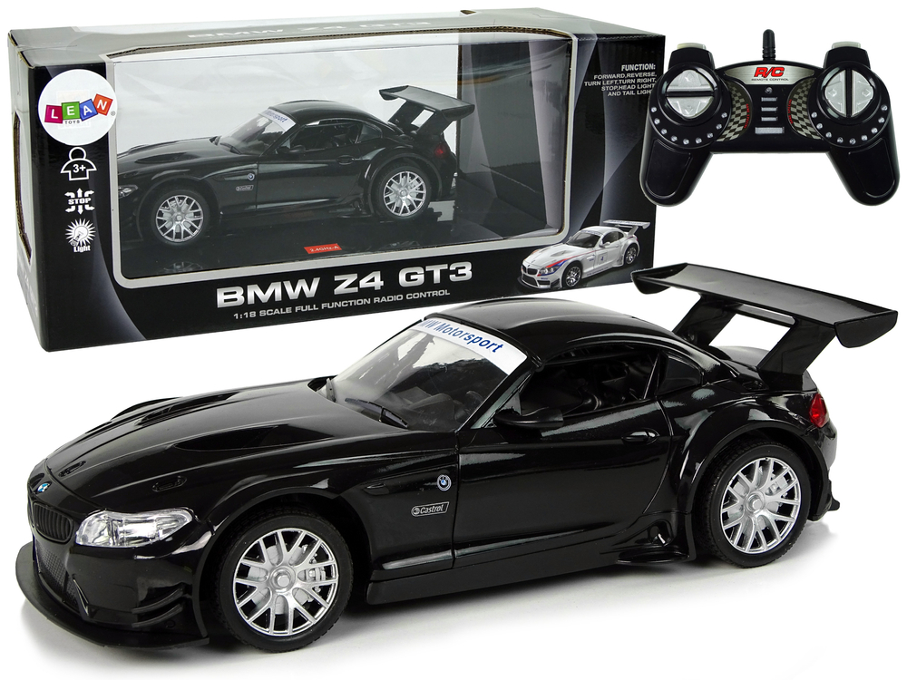 Športni avto na daljinsko upravljanje RC BMW Z4 GT3 1:18 črne barve