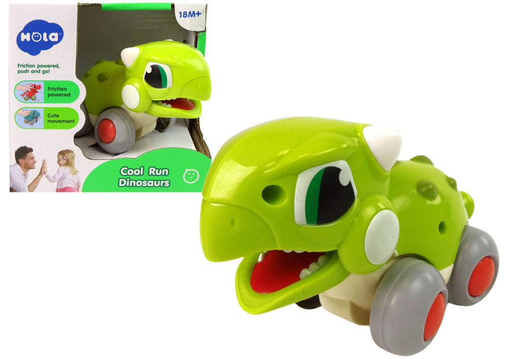 Dinosaur na kolescih zelen