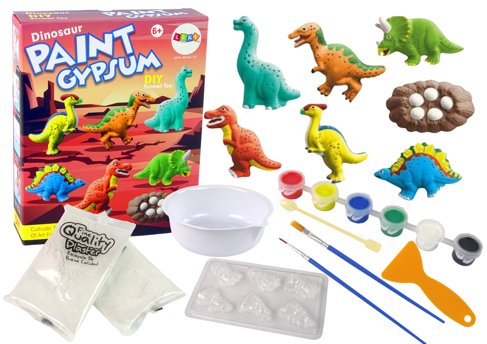 Komplet za izdelavo magnetov iz mavca Dinosaur