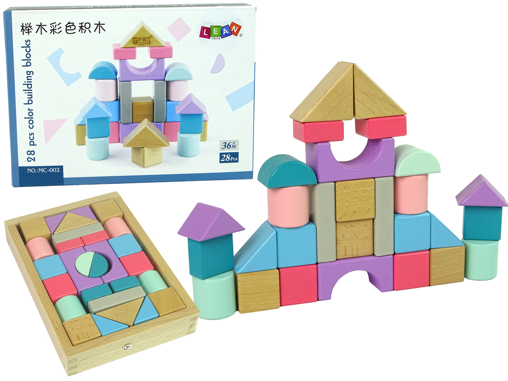 Lesene kocke z gradom 28 delov