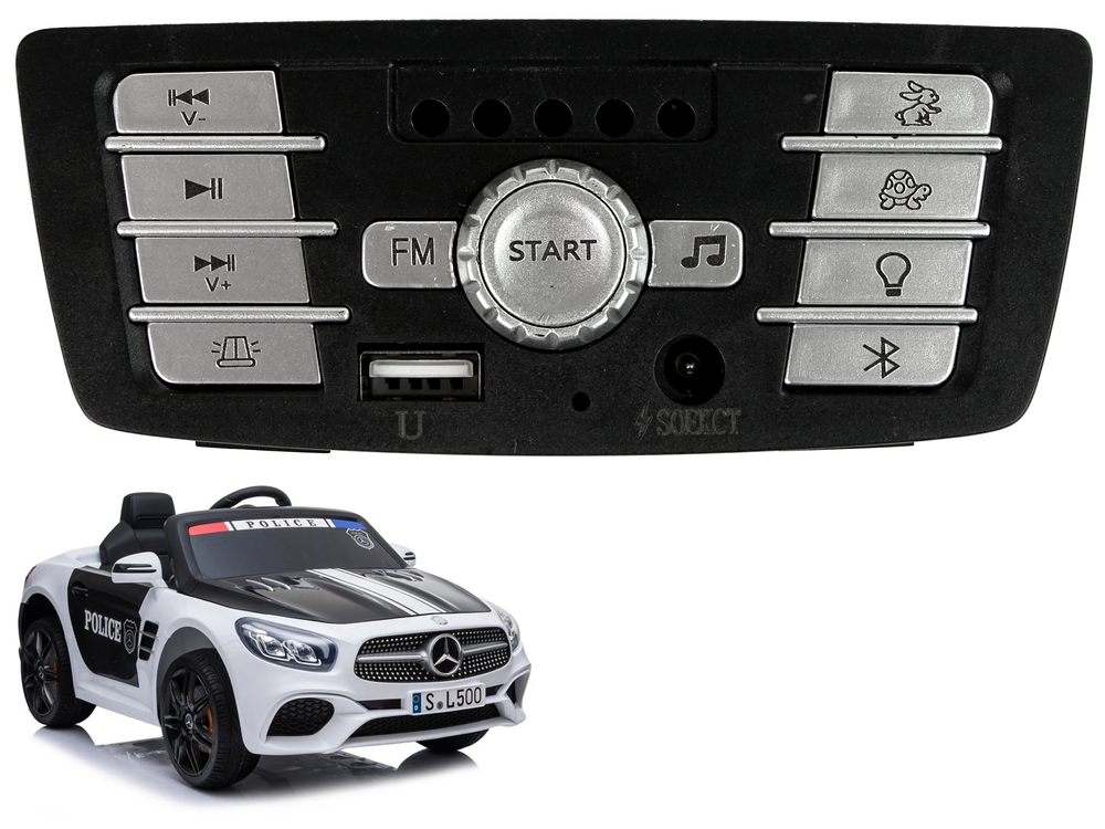 Glasbeni panel za avto na akumulator policija Mercedes SL500