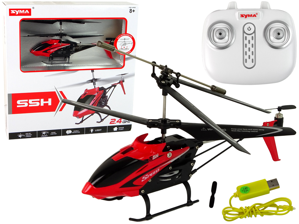 Helikopter na daljinsko vodenje S5H SYMA 2,4G rdeč