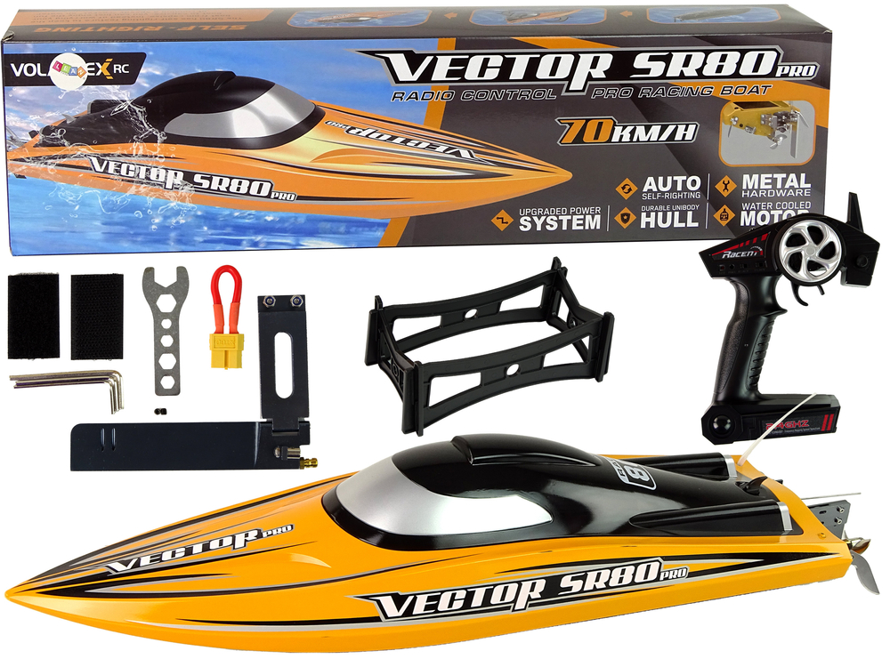Motorni čoln na daljinsko vodenje R/C ARTR SR 80 PRO rumen