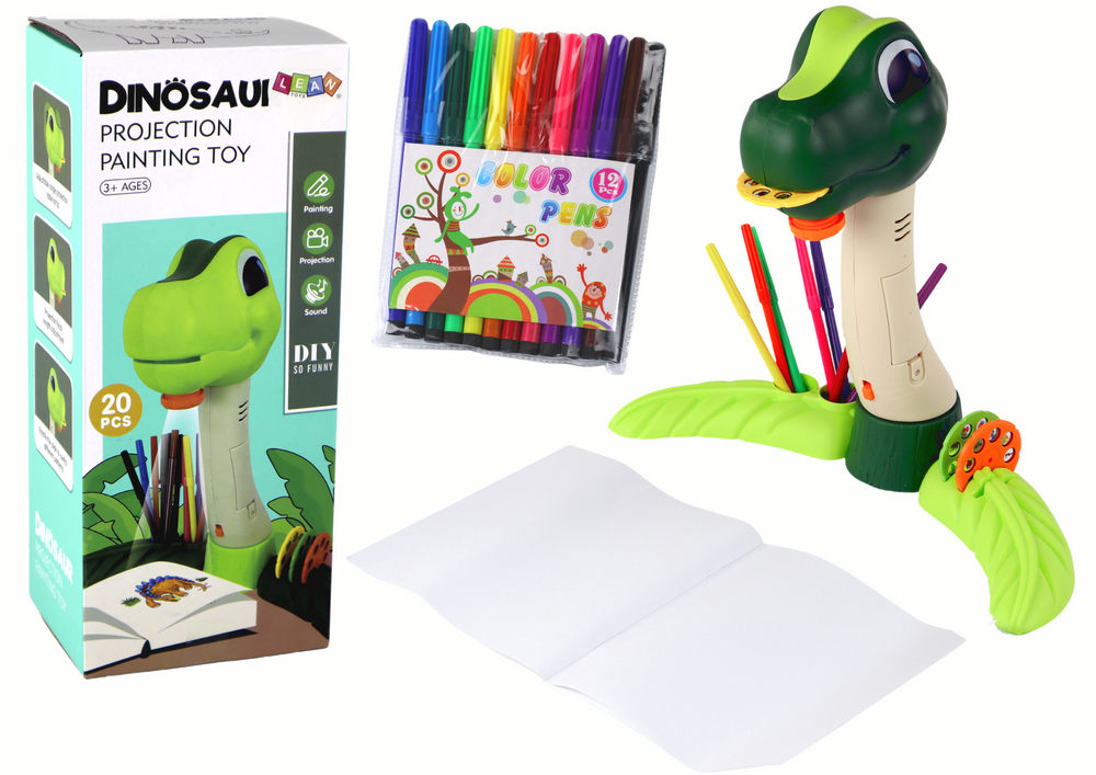 Dinosaur projektor s flomastri