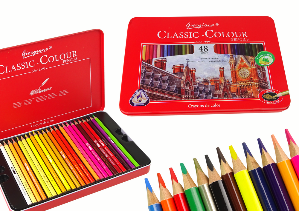 Set 48 umetniških barvic v kovinskem etuiju