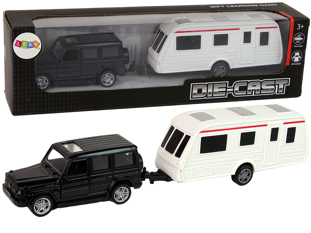 Komplet vozil Jeep s prikolico črna