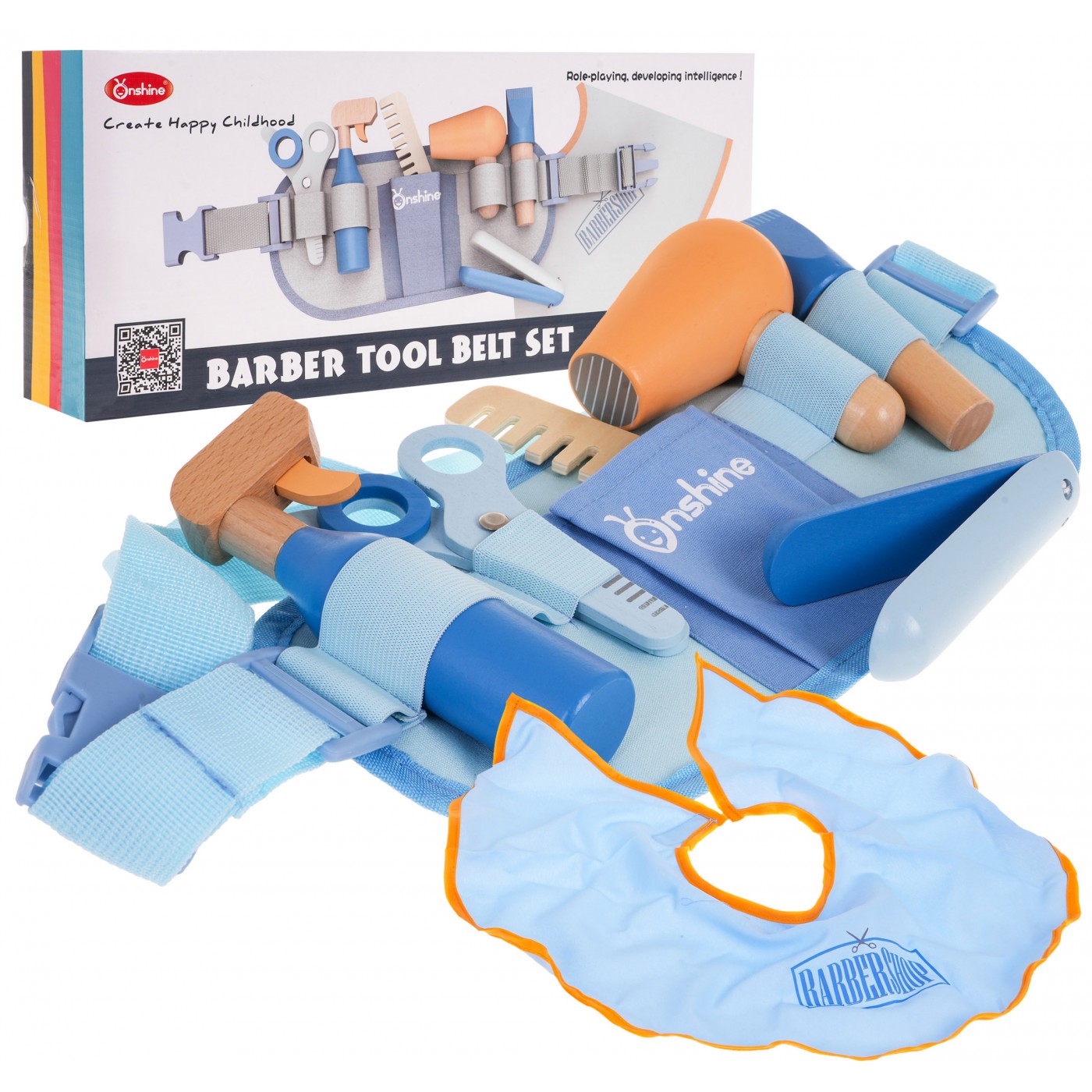 Leseni frizerski set moder