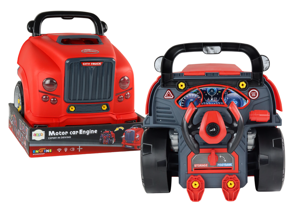 Komplet za domače mojstre DIY Tovornjak za razstavljanje rdeč