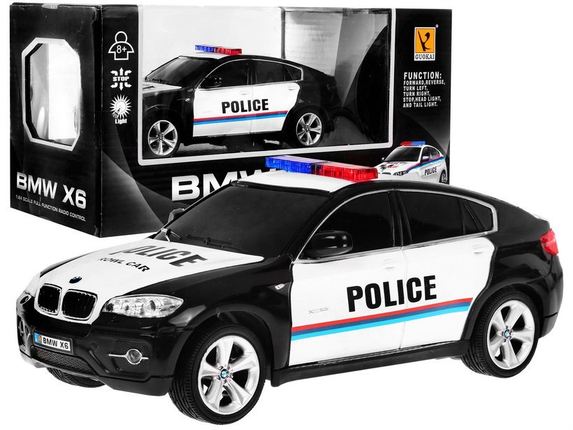 Policijski avtomobilček na daljinsko vodenje R/C BMW X6 1:24 Barva: Črna
