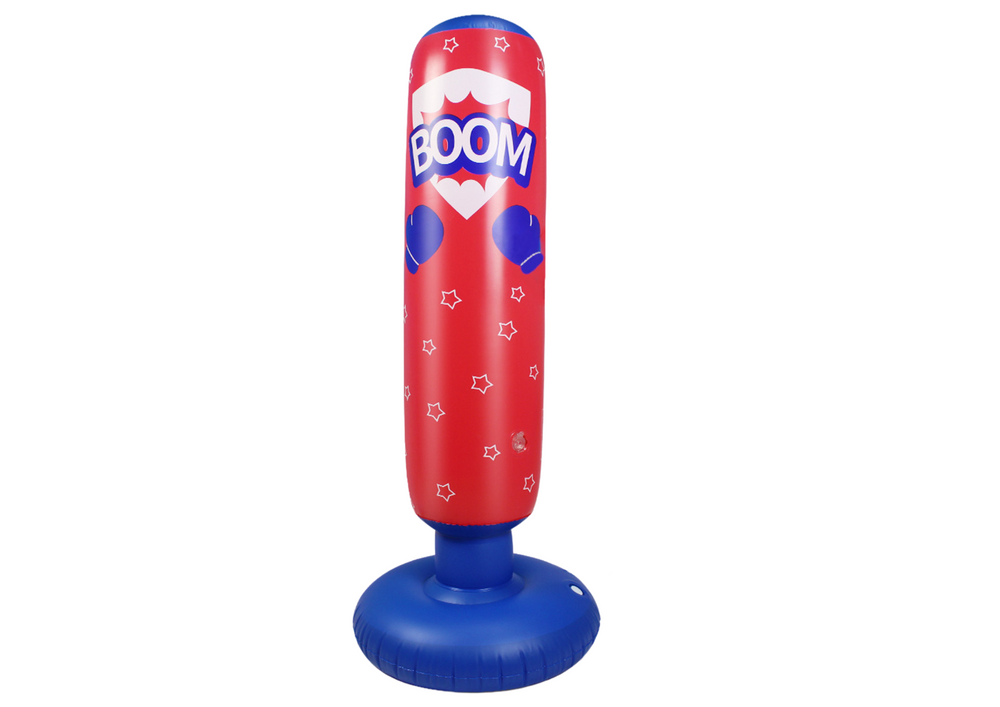 Napihljiva boksarska vreča rdeče-modra 125 cm