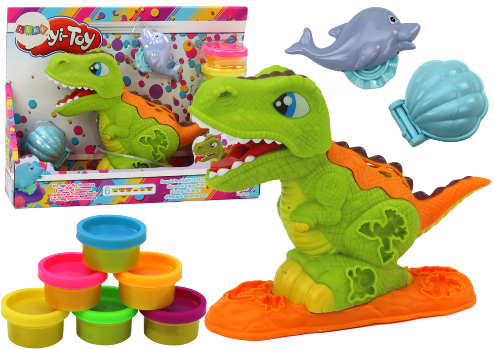 Set modelirne dinosaur 6 barv oblike delfinček lupina