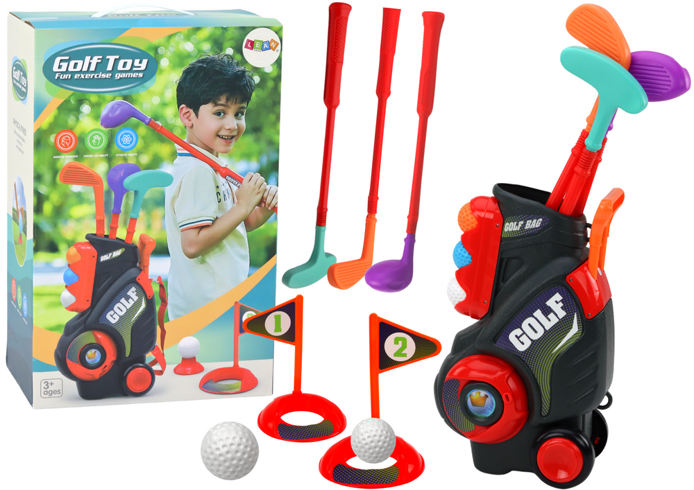 Set za mini golf za otroke z vozičkom na kolesih
