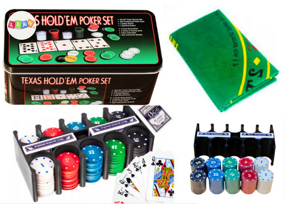 Poker set - 2 kompleta kart, žetoni, igralna podloga