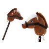 Plišasta konjska glava na palici Hobby Horse kratkodlak temno rjav konj z zvoki