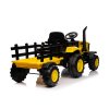 Otroški električni traktor s prikolico 12V 7Ah rumene barve