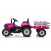 Elektrický traktor s vlečkou T2 růžový 12V7Ah EVA kola2