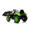 Dětský elektrický traktor s radlicí a přívěsem zelený6