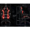 Gamingové křeslo K3 R-Sport červeno-černé pro hráče s masážní funkcí