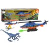 Dinopark komplet helikopter z dinosaurjem modra