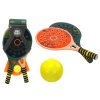 Set 2 loparjev za padel za otroke zeleno bež s PU rumeno žogico