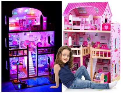 pol pl Drewniany DOMEK dla lalek basen grill LED ZA0945 14013 1