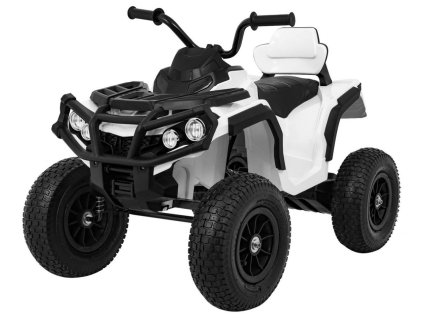 Detská elektrická štvorkolka ATV nafukovacie kolesá biela