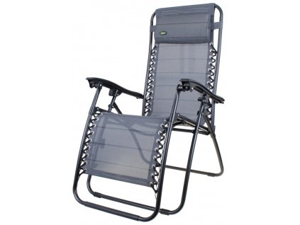 Záhradné polohovacie lehátko šedé