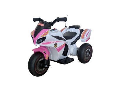 Dětská elektrická motorka policie GTM5588 A růžová2