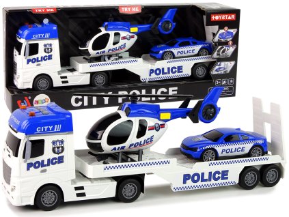 Policejní sada přívěs auto vrtulník1