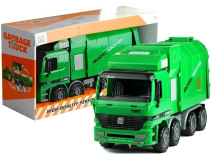 Veľká zelená smetiarska elektrické autíčko s otvárací a pripínací kôš