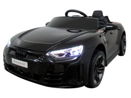 Elektrické autíčko Audi E-Tron GT s EVA kolesami a príjemným koženým sedlom - čierne