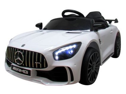 Elektrické autíčko Mercedes GTR-S biely, mäkké kolesá EVA, pohodlné sedátko s licenciou