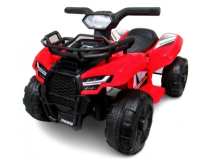 Elektrické autíčko Quad J8AAA v červenom prevedení, so svetlom a hudbou pre deti