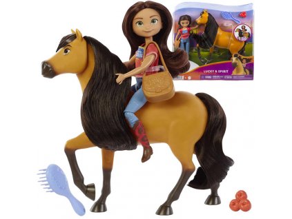 Mattel Bábika + kôň Mustang Duch slobody Spirit Bábika na koni