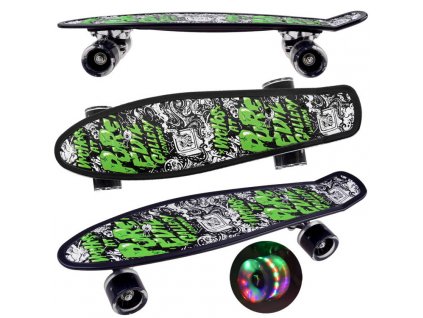203690 skateboard fiszka 55 cm s led svetelnymi koly