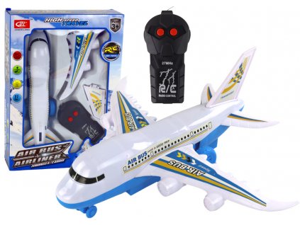 Diaľkovo riadené osobné lietadlo R/C so svetlami, biele, DIY